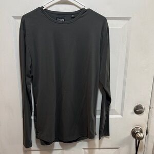 Cuts Men's Charcoal/Green Long Sleeve Tee